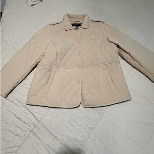Tommy Hilfiger Women's Beige Quilted Puffer Jacket